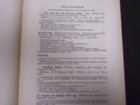 1915 LIBRARY OF CONGRESS CATALOGUE OF FIRST EDITIONS OF STEPHEN FOSTER - KD 3658