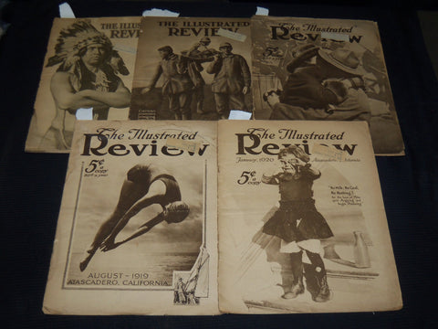 1918-1920 THE ILLUSTRATED REVIEW MAGAZINE LOT OF 5 - COCA-COLA AD - NP 3296M