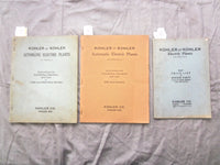 1926-1927 KOHLER OF KOHLER ELECTRIC PLANTS CATALOGS - LOT OF 3 - K 253