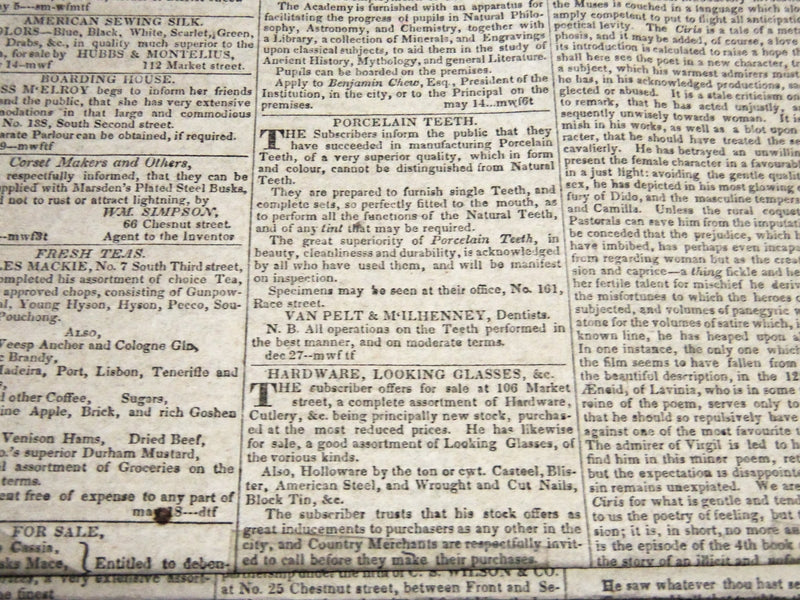 1827-1839 NATIONAL GAZETTE & LITERARY REGISTER NEWSPAPER LOT OF 5 - NP 2332
