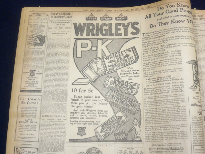 1922 MARCH 15 NEW YORK TIMES - SHOT BY HIS FRIEND TESTING STEEL VEST - NT 8316
