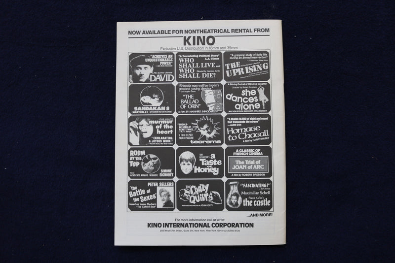 1982 CINEASTE MAGAZINE - KLAUS MARIA BRANDAUER COVER - E 19245