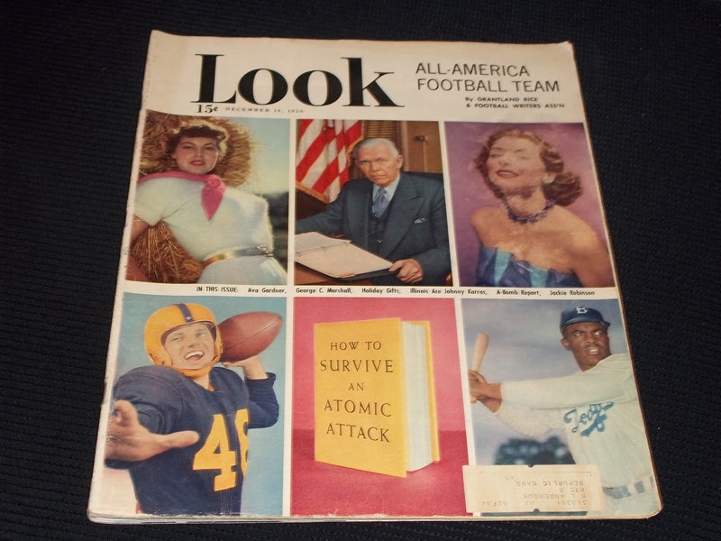 1950 DECEMBER 19 LOOK MAGAZINE - JACKIE ROBINSON AVA GARDNER COVER - E 20325