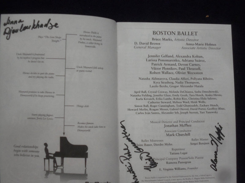 1994-1995 COPPELIA PROGRAM - BOSTON BALLET - SIGNED PROGRAM - J 9725