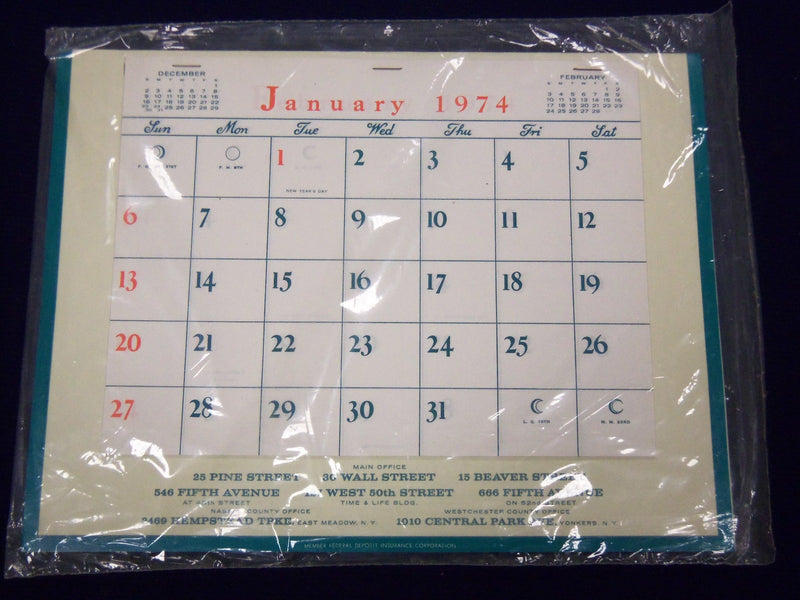 1969-1974 SEAMEN'S BANK FOR SAVINGS CALENDAR LOT OF 3 - FRANK SMITH - J 1936