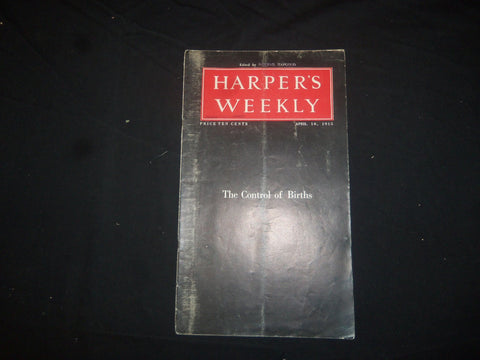 1915 APRIL 10 HARPER'S WEEKLY MAGAZINE - NICE ARTICLES & ILLUSTRATIONS - ST 2506