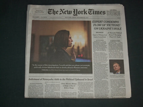 2019 NOVEMBER 22 NEW YORK TIMES - FIONA HILL & DAVID HOLMES TESTIFY ON UKRAINE