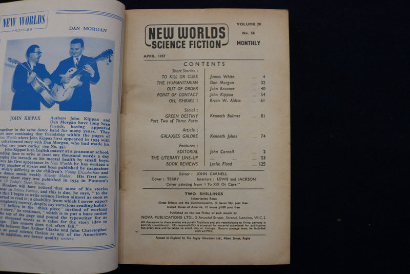 1957 APRIL NEW WORLDS SOFTCOVER DIGEST MAGAZINE - VOLUME 20, NUMBER 58 - K 430