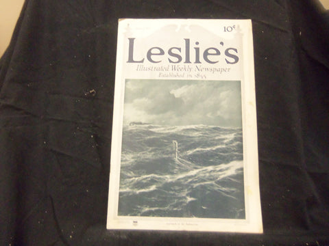 1915 AUGUST 5 LESLIE'S WEEKLY MAGAZINE - APPROACH OF THE SUBMARINE - ST 1334