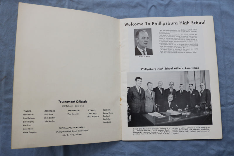 1963-1964 PHILLIPSBURG HIGH SCHOOL WRESTLING PROGRAMS - LOT OF 2 - K 714