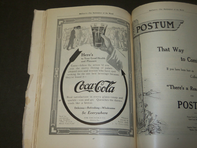 1911 JUNE MCCLURE'S MAGAZINE - COCA-COLA ADVERTISEMENT - NICE COVER - J 3686