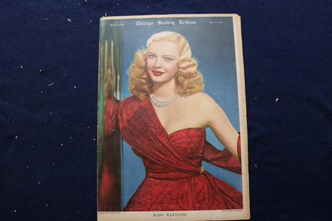 1951 APRIL 8 CHICAGO TRIBUNE MAGAZINE - MARY HARTLINE COVER - E 22866