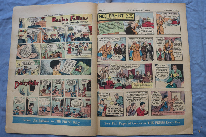 1936 LONG ISLAND SUNDAY PRESS NEWSPAPER COLOR COMICS - LOT OF 2 - NP 9227