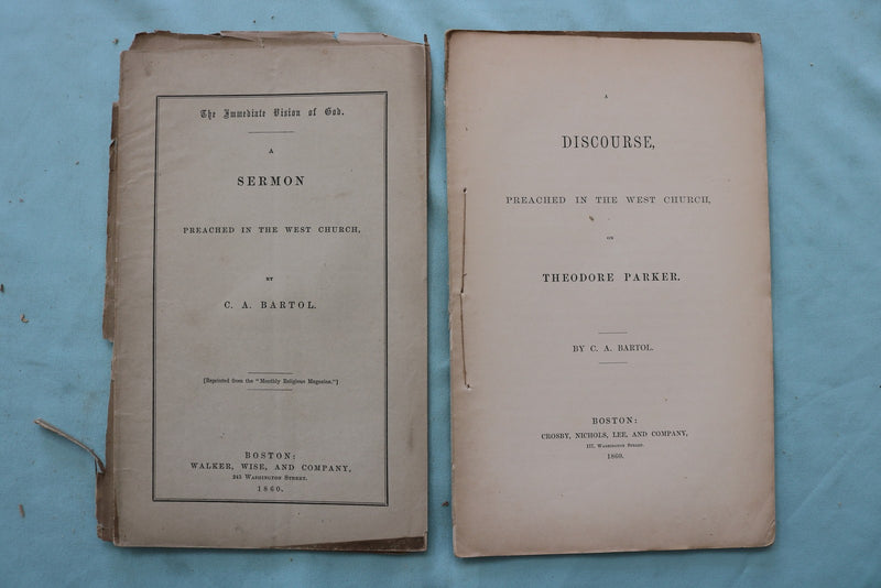1846-1883 C.A. BARTOL SERMON & DISCOURSE BOOKLETS - BOSTON - LOT OF 26- O 3979