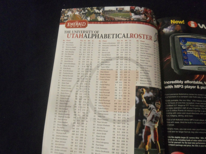 2005 DECEMBER 29 EMERALD BOWL PROGRAM - UNIV UTAH VS GEORGIA TECH - ST 602D