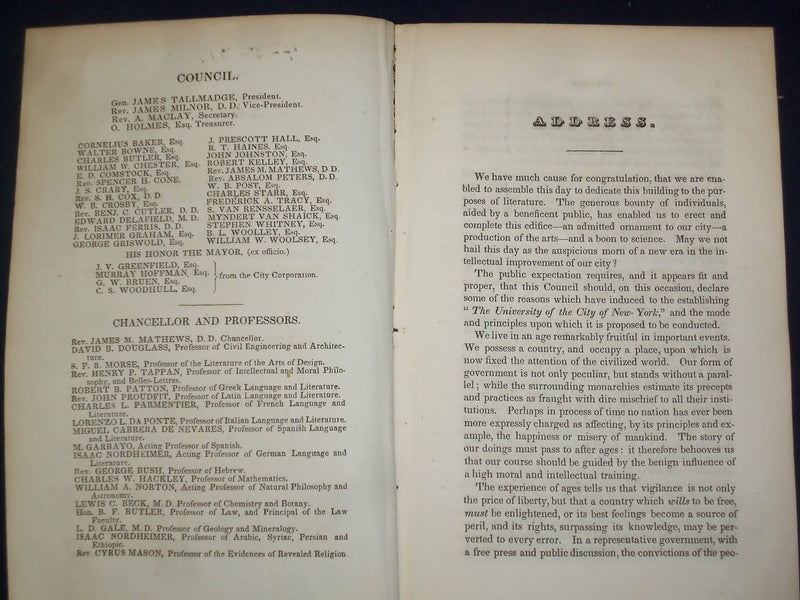 1837 CITY UNIVERSITY OF NY BUILDING DEDICATION - J 4698