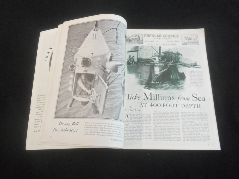 1932 SEPTEMBER POPULAR SCIENCE MAGAZINE -ILLUSTRATIONS, STORIES, PHOTOS-SP 9338U