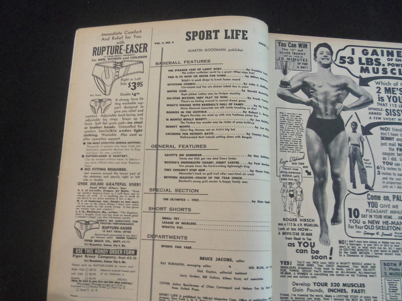 1952 AUGUST SPORT LIFE MAGAZINE - CHICO CARRASQUEL & NELLIE FOX COVER - J 7731