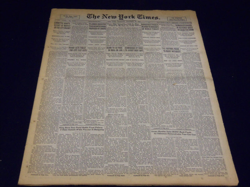 1932 DECEMBER 29 NEW YORK TIMES - 20,000 TO GO FREE IN INDIA - NT 4086