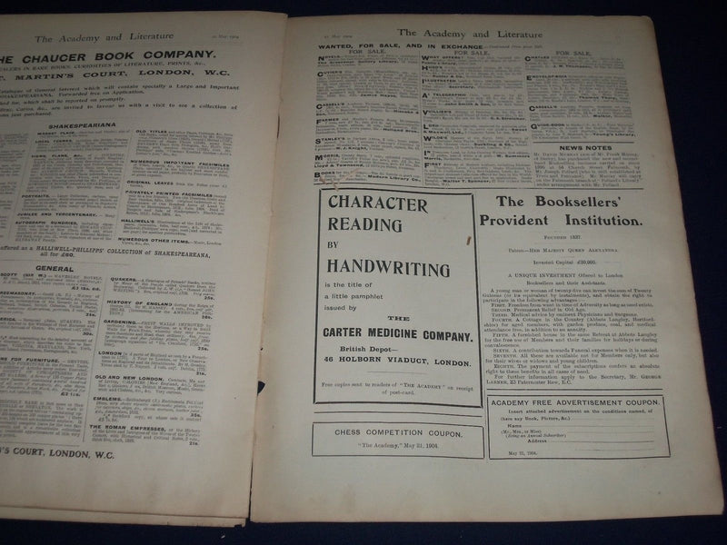 1904 THE ACADEMY WEEKLY REVIEW OF LITERATURE LOT OF 22 ISSUES - LONDON - O 2230