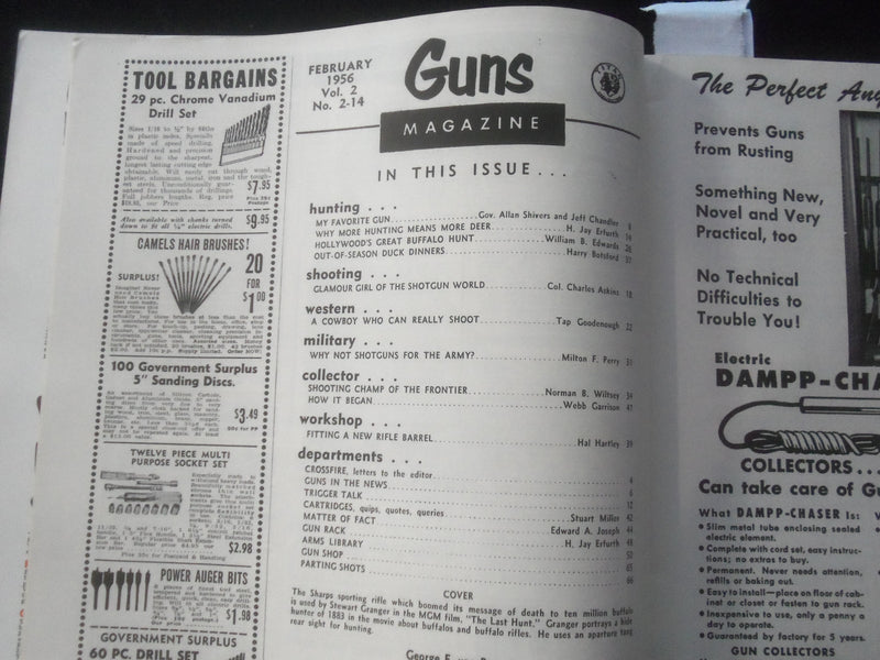 1956 FEBRUARY GUNS MAGAZINE - STEWART GRANGER - ROY ROGERS - J 7800