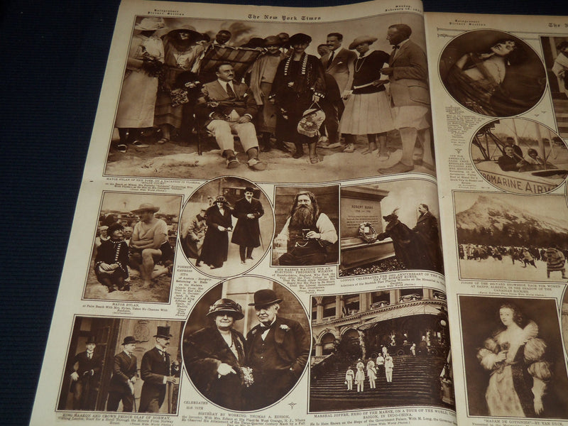 1922 APRIL 9 NEW YORK TIMES PICTURE SECTION - BATTLE FLAGS -NICE PHOTOS- NT 9481