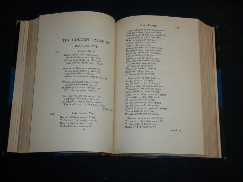 1929 THE GOLDEN TREASURY HARDCOVER BOOK BY FRANCIS PALGRAVE - KD 6686