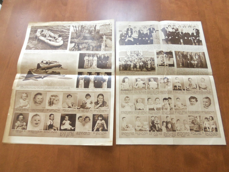 1942-43 NEW BEDFORD SUNDAY STANDARD-TIMES ROTO SECTION - LOT OF 2 - NP 5005