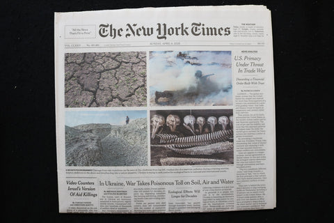 2025 APRIL 6 NEW YORK TIMES - U.S. PRIMARY UNDER THREAT IN TRADE WAR
