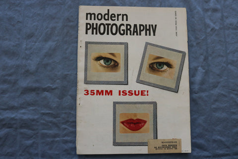 1958 JUNE MODERN PHOTOGRAPHY MAGAZINE - 35MM ISSUE! COVER - SP 1195T