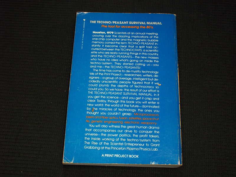 1980 THE TECHNO/PEASANT SURVIVAL MANUAL SOFTCOVER BOOK - KD 7632