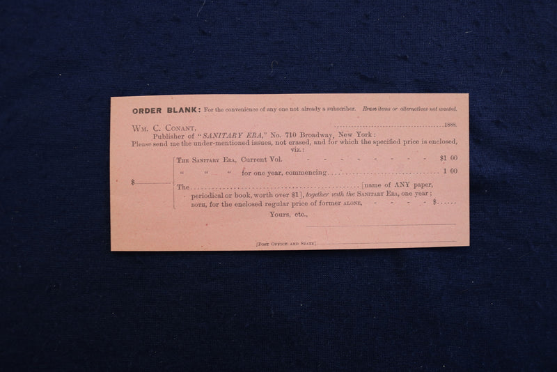 1889 MARCH 1 THE SANITARY ERA - HEALTH JOURNAL - SOFTCOVER - K 811