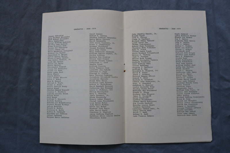 1979 JUNE 14 WILMINGTON HIGH SCHOOL COMMENCEMENT PROGRAM -WILMINGTON, DE - K 712