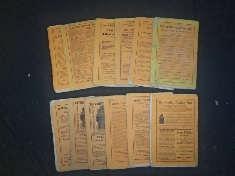 1873 OUR YOUNG FOLKS MAGAZINE - LOT OF 12 ISSUES - WR 1207