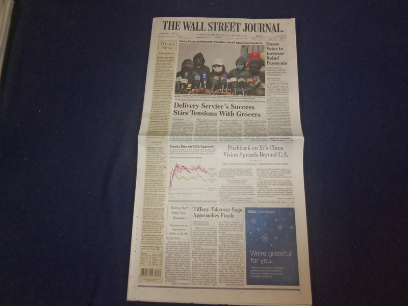 2020 DECEMBER 29 THE WALL STREET JOURNAL-HOUSE VOTES TO INCREASE RELIEF PAYMENTS
