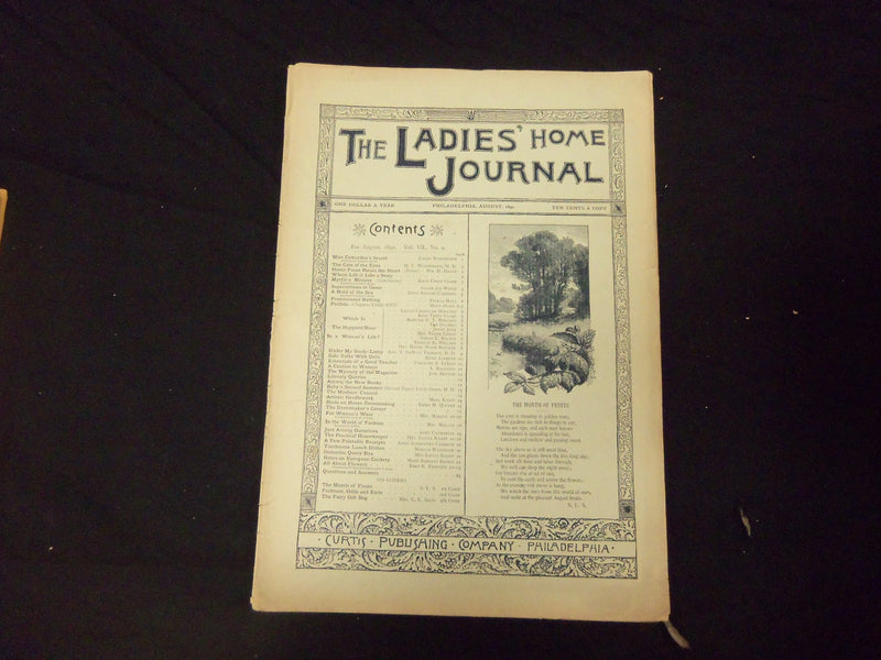 1890 AUGUST LADIES' HOME JOURNAL MAGAZINE - GREAT ILLUSTRATIONS & ADS - ST 2340
