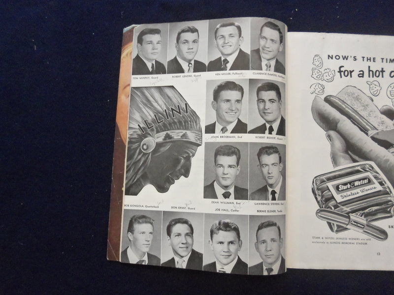 1952 OCTOBER 11 FOOTBALL PROGRAM - UNIV WASHINGTON VS. UNIV ILLINOIS - SP 5454P
