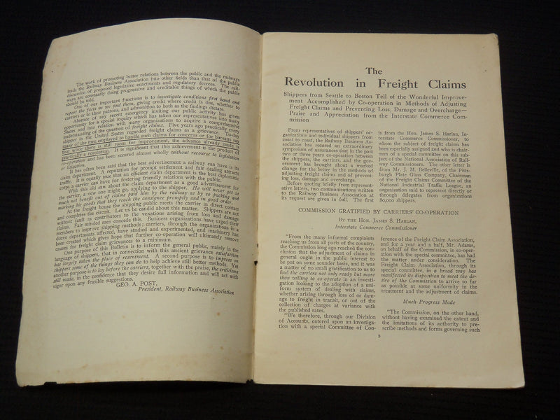 1910-1911 RAILWAY BUSINESS ASSOCIATION BULLETIN LOT OF 3 ISSUES - K 2109