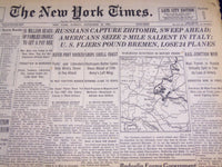 1943 NOV 14 NEW YORK TIMES U. S. FLIERS POUND BREMAN LOSE 24 PLANES - NT 1015