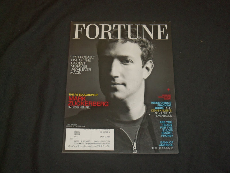 2013 APRIL 29 FORTUNE MAGAZINE - MARK ZUCKERBERG COVER - B 1068