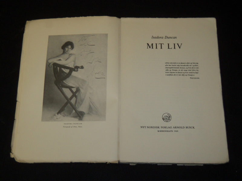 1949 ISADORA DUNCAN MIT LIV SOFTCOVER BOOK - DANISH - J 5336