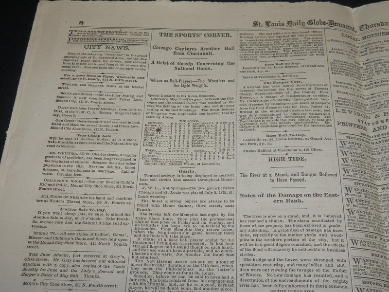1876 MAY 11 ST. LOUIS GLOBE DEMOCRAT NEWSPAPER - CENTENNIAL EXPOSITION - NP 4825