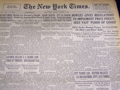 1946 MARCH 11 NEW YORK TIMES - BOWLES GIVES REGULATIONS - NT 3473