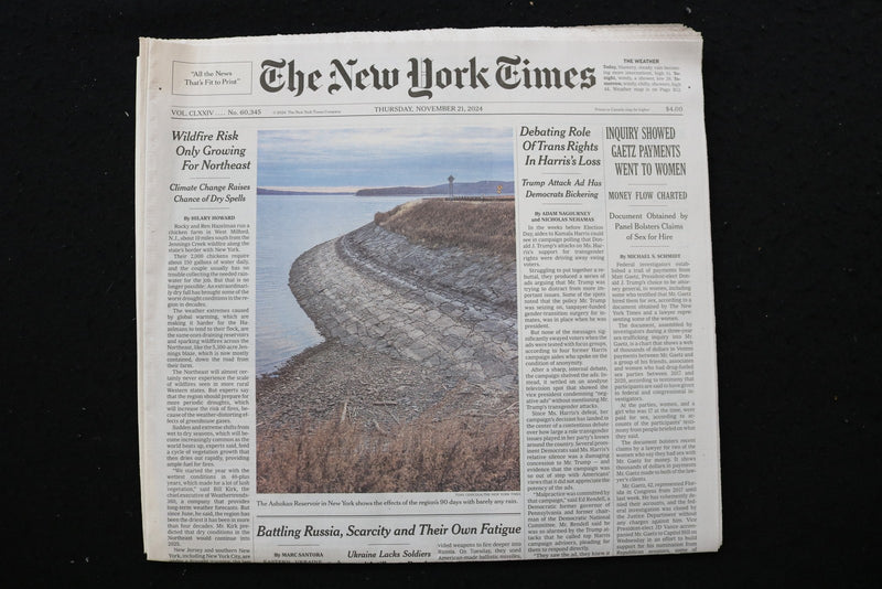 2024 NOVEMBER 21 NEW YORK TIMES - INQUIRY SHOWED GAETZ PAYMENTS WENT TO WOMEN
