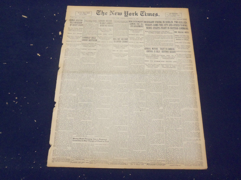 1920 NOVEMBER 23 NEW YORK TIMES - GENERAL MOTORS CONTROL IS SOLD - NT 8463