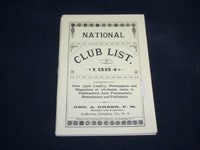 1884 NATIONAL CLUB LIST BOOK - NEWSPAPERS & MAGAZINES AT WHOLESALE RATES- J 6761
