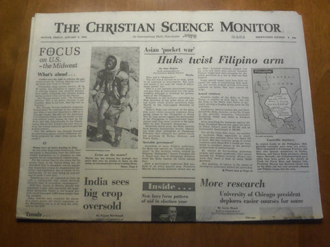 1968 JAN 5 THE CHRISTIAN SCIENCE MONITOR - HUKS TWIST FILIPINO ARM - NP 4617