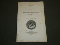 1858 BY-LAWS OF THE MASSACHUSETTS HORTICULTURAL SOCIETY - BOSTON - J 4736