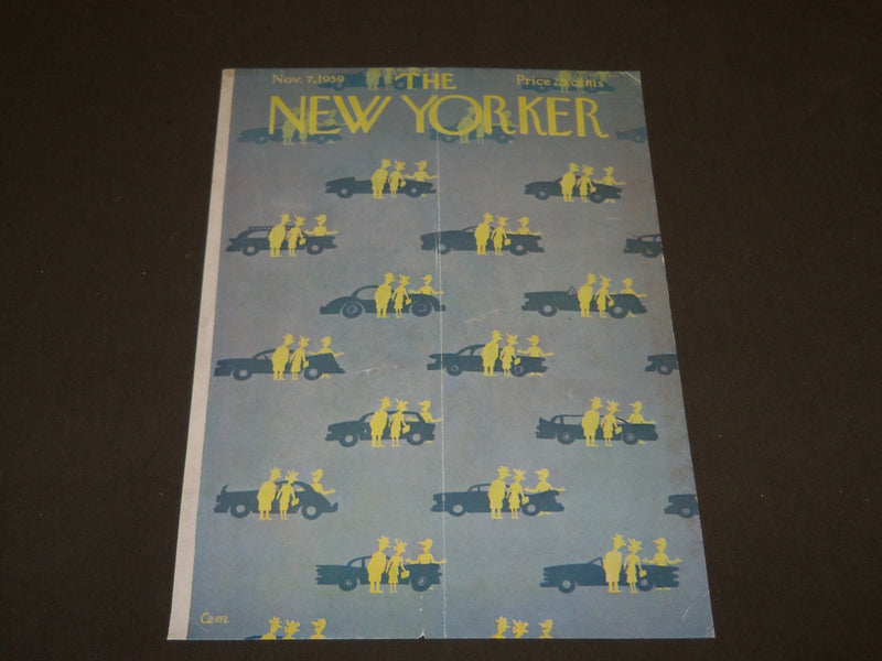 1959 NOVEMBER 7 NEW YORKER MAGAZINE FRONT COVER ONLY - GREAT ART FOR FRAMING