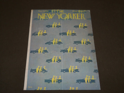1959 NOVEMBER 7 NEW YORKER MAGAZINE FRONT COVER ONLY - GREAT ART FOR FRAMING